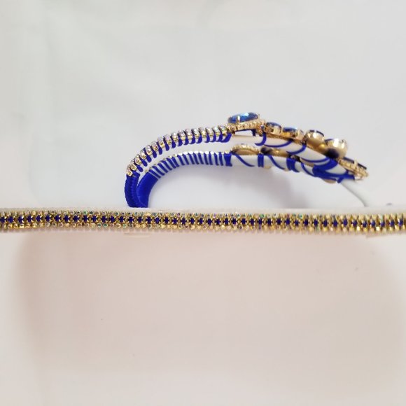 Luxury flip flops with crystals and rhinestones..White and Blue - Picture 8 of 16